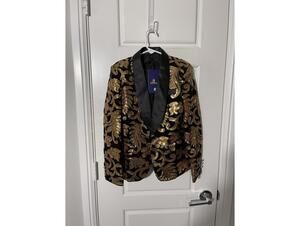 SWOTGDOBY Boys Suits for Kids Size 6 Gold Sequins Shawl Lapel K103